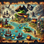 booty hunters map mock up with pirates, frogs, skeletons, ghosts, kraken